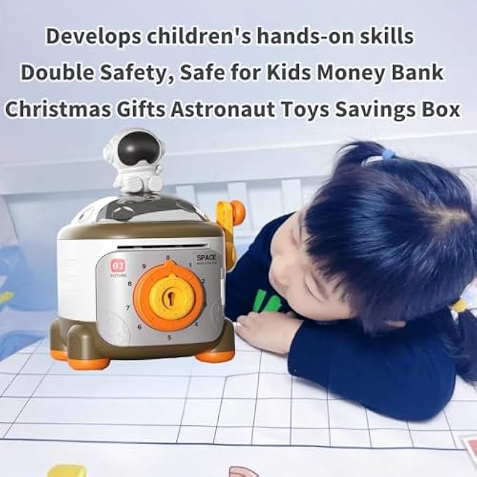 rayihni PIGGY BANKS, ASTRONAUT PIGGY BANKS KIDS FOR SAFE COIN BANK, BOY TOYS LARGE CAPACITY MONEY BOX, FOR HOME DECOR, SHELF DECORATION,DESK DECOR, FOR BIRTHDAY, GIFT FOR TEEN 3-12 YEAR OLD BOYS GIRLS - Image 5